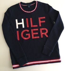 TH multi cable knit long sleeve Logo Sweater XXS